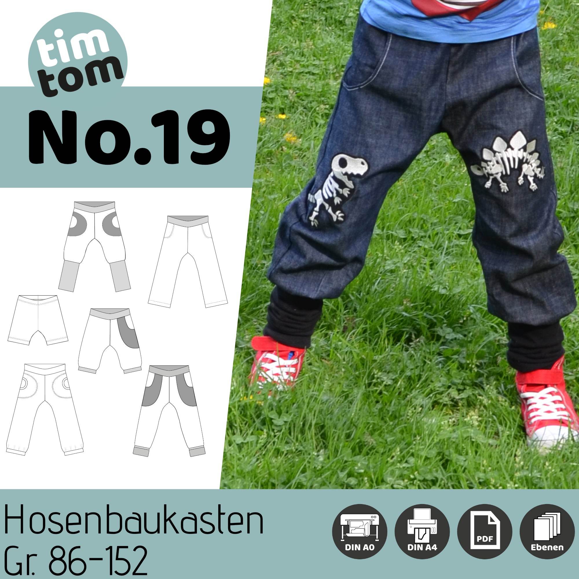 Schnittmuster timtom No.19 Hosenbaukasten Gr. 86-152 - Sewando