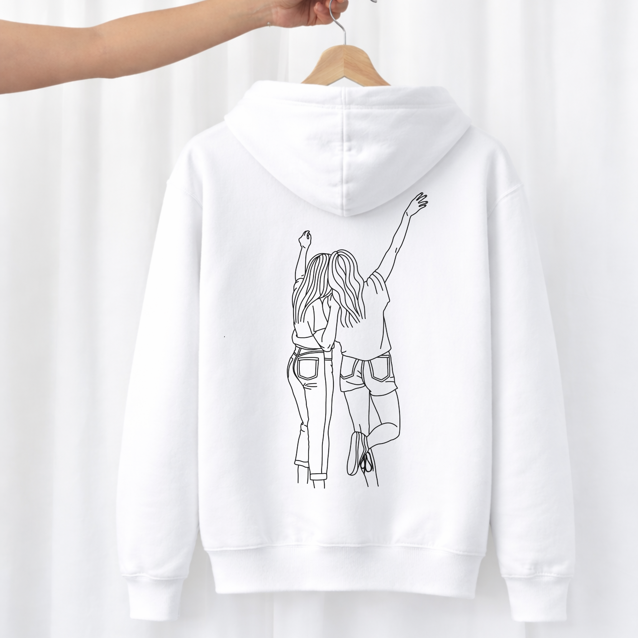 Digitale Plotterdatei „The Best Memories Come From Bad Ideas Done with Best Friends“ – Line Art Design mit zwei Mädels, die sich umarmen. Ideal für Freundschaftsgeschenke und DIY-Projekte für Freundinnen.