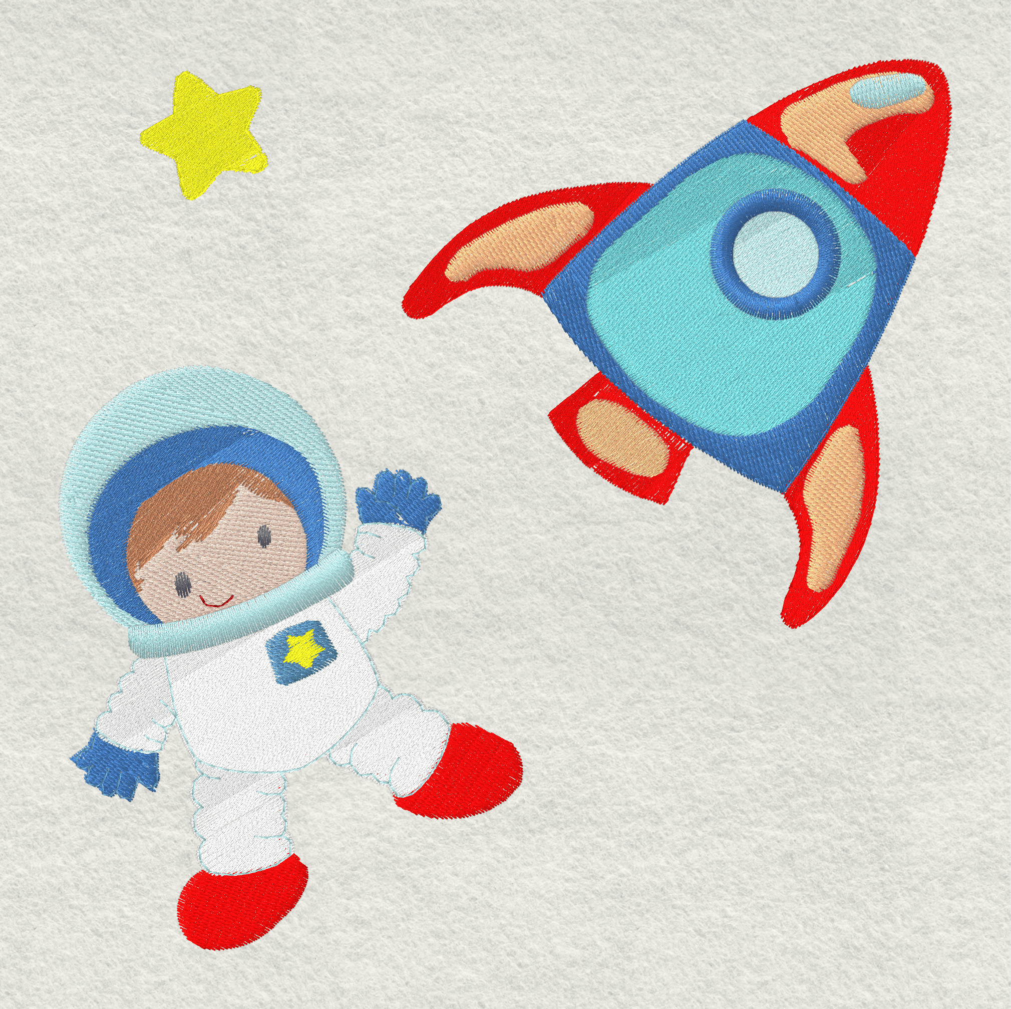 Stickdatei Weltall Astronaut und Alien Set 227 - Sewando