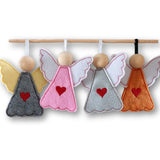 Stickdatei Engel Engelchen ITH mit Holzperle | 10x10 & Mehrfachdatei 13x18 | Schutzengel, Glücksbringer, Dekoration, Anhänger, Geschenk