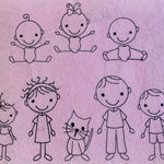 Stickdatei Strichmännchen Familie Set 196 - Sewando