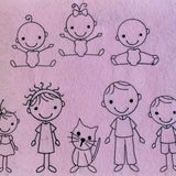 Stickdatei Strichmännchen Familie Set 196 - Sewando