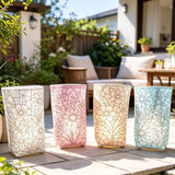 Stickdatei Lichtbeutel mit Blumen Mylar Folie Untersetzer  Set 2685