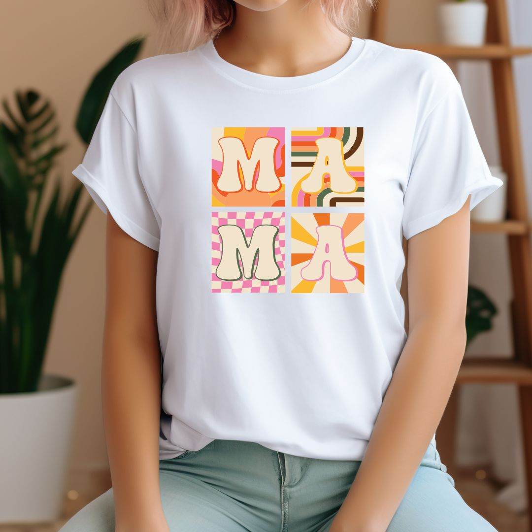 Retro MAMA Design – Bunte Sublimations- & Plotterdatei im 70s-Vibe für Tassen, Shirts & Kissen - Sewando