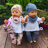 Stickdatei Puppenkleidung für Baby Puppe ca. 43cm Set 2556 - Sewando
