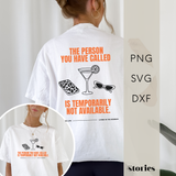 Digitale Plotterdatei „Enjoying Life“ mit Front- & Backprint und humorvollem Offline-Statement. Perfekt für Sommer, Urlaub und entspannte DIY-Shirts. SVG, DXF & PNG.