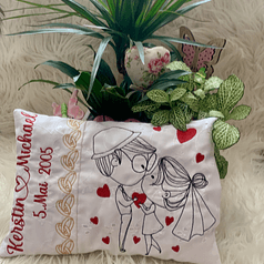Stickdatei Hochzeit Kissen In the Hoop Set 847 - Sewando