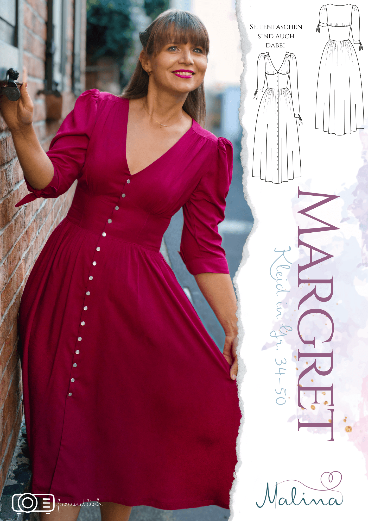 Schnittmuster Kleid Margret Gr. 34-50 - Sewando