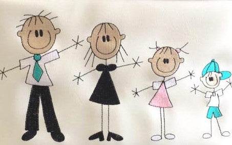 Stickdatei Strichmännchen Familie 3 Set 196 - Sewando