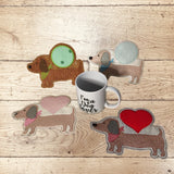 Stickdatei Mug Rug Dackel Hund Tassenteppich Set 2599
