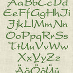 Stickdatei Schrift Schönschrift ca. 22mm Buchstaben und Zahlen Set 956 - Sewando