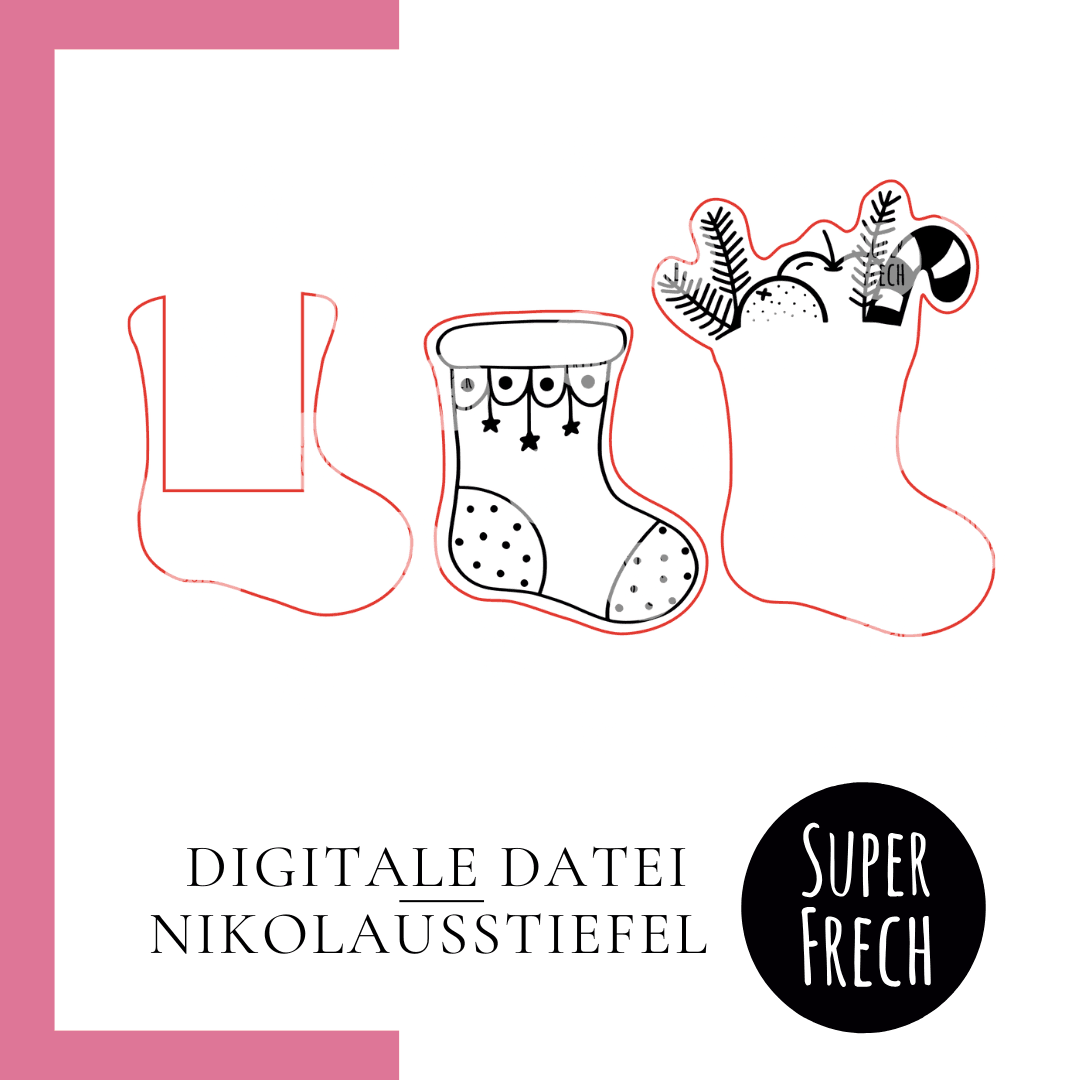 Laserdatei - Nikolausstiefel Geldgeschenkverpackung - Sewando