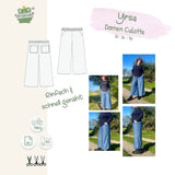 Schnittmuster Culotte für Damen in den Größen 36–56, weites Bein und elastischer Bund. Einfach und schnell genäht, PDF mit Anleitung (A4, A0, Beamer).