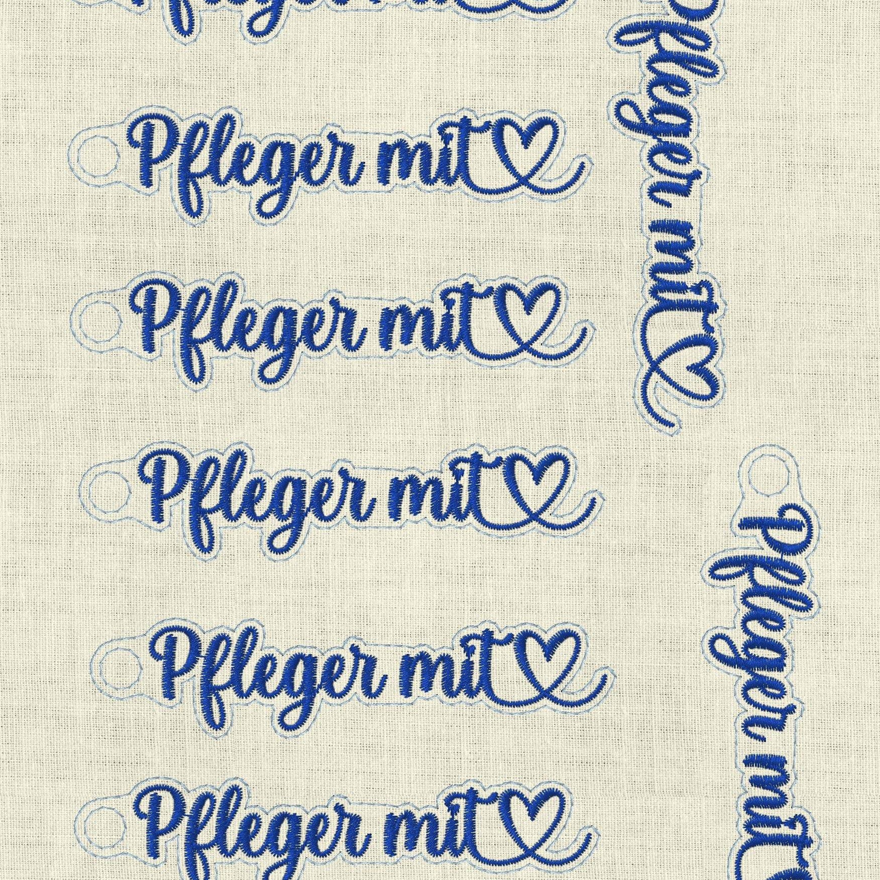 Stickdatei Schlüsselanhänger Pfleger Pflegerin mit Herz 991 - Sewando