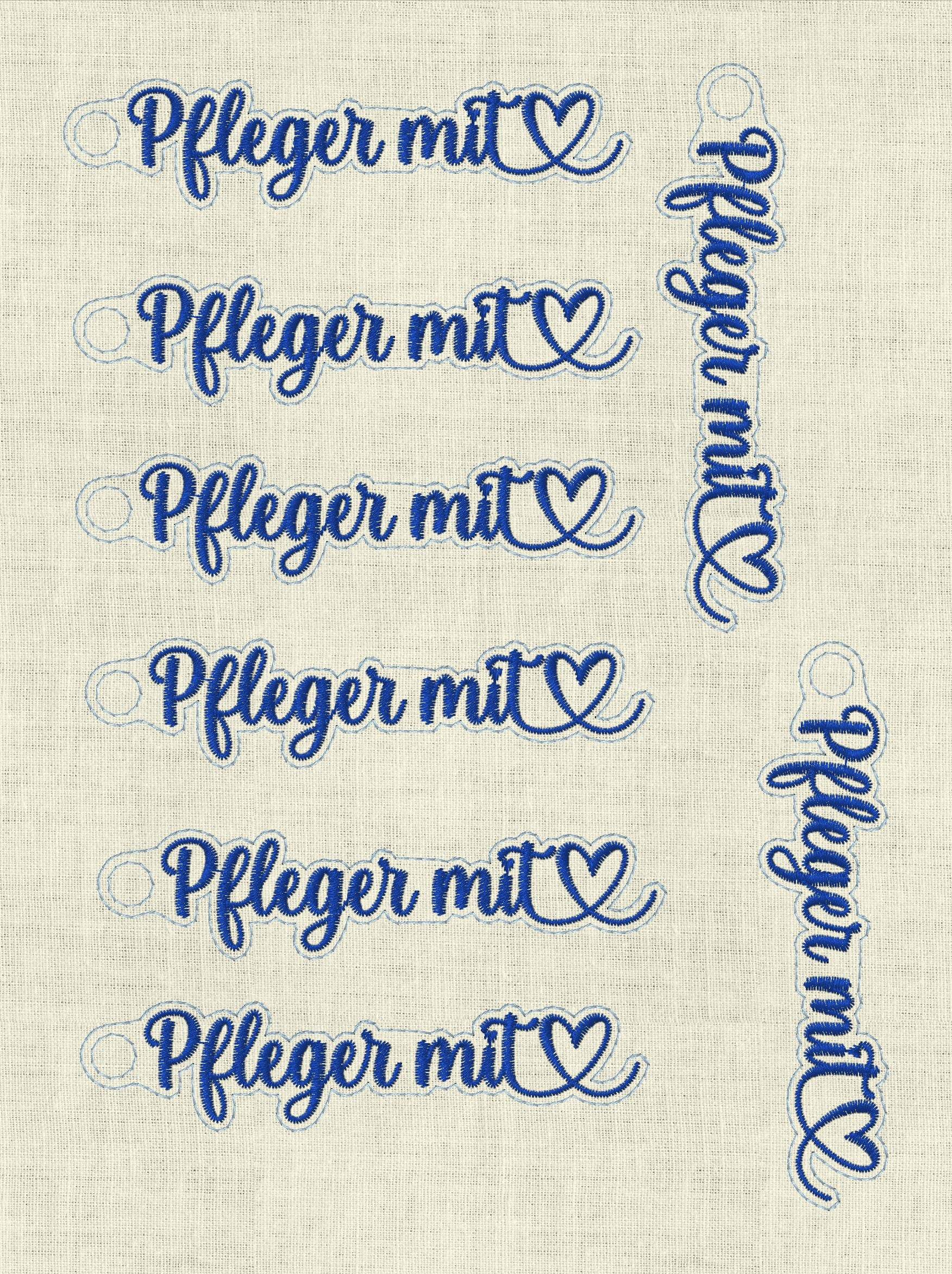Stickdatei Schlüsselanhänger Pfleger Pflegerin mit Herz 991 - Sewando