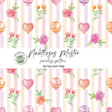 Luftballons Streifen No. 2 – Nahtloses Aquarell-Stoffmuster als JPG (30 x 30 cm, 300 DPI)