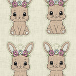 Stickdatei Hase 4 mit Blumen Schlüsselanhänger Set 2513 - Sewando