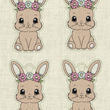 Stickdatei Hase 4 mit Blumen Schlüsselanhänger Set 2513 - Sewando