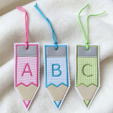Stickdatei Lesezeichen Buntstift In the Hoop mit Buchstaben Set 26105