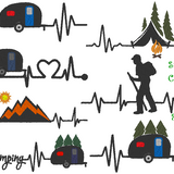 Stickdatei Camping Liebe 8 Motive in 7 Größen