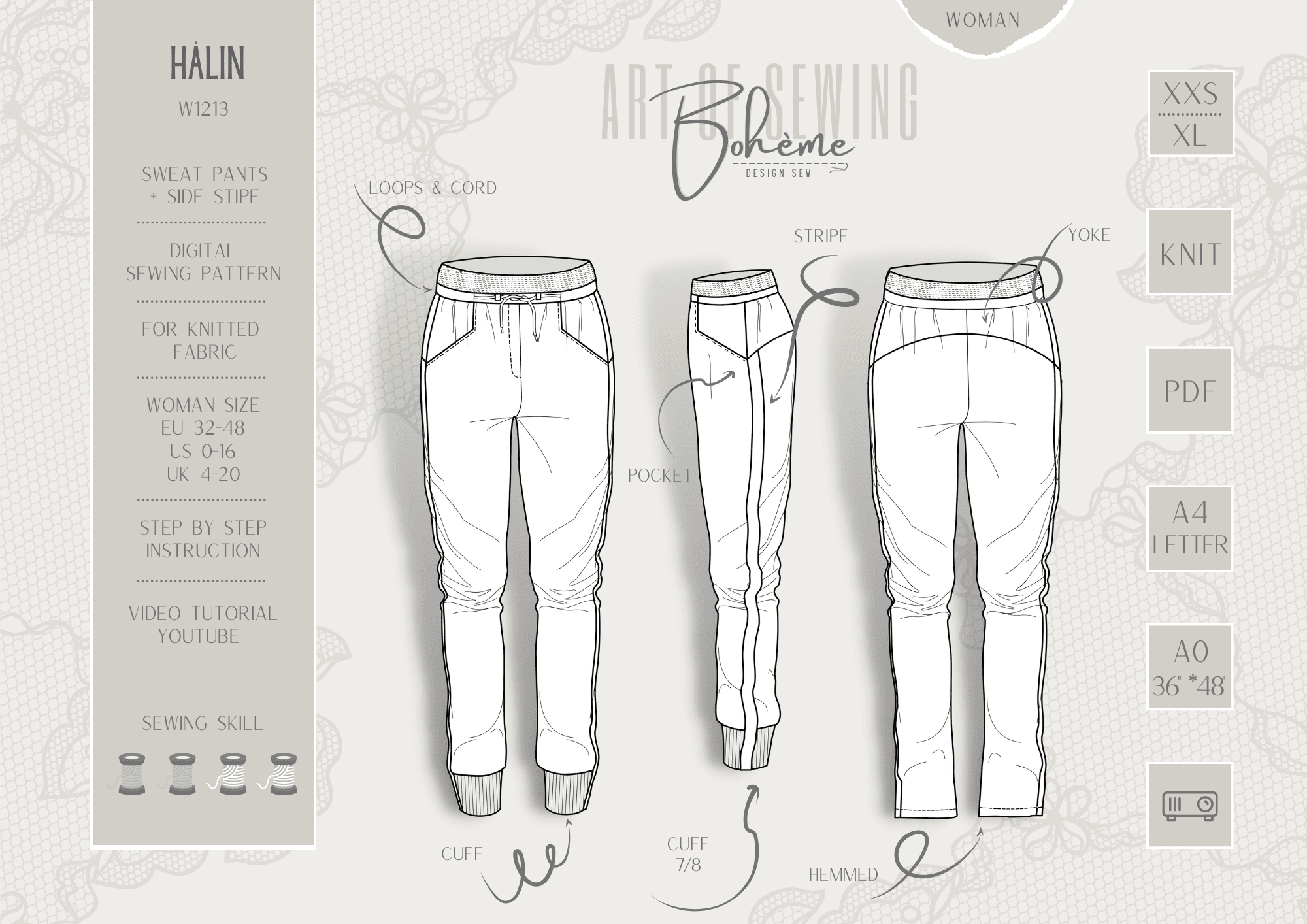 HÅLIN.jogger | Damen | 32-48 | Schnitt : - Sewando