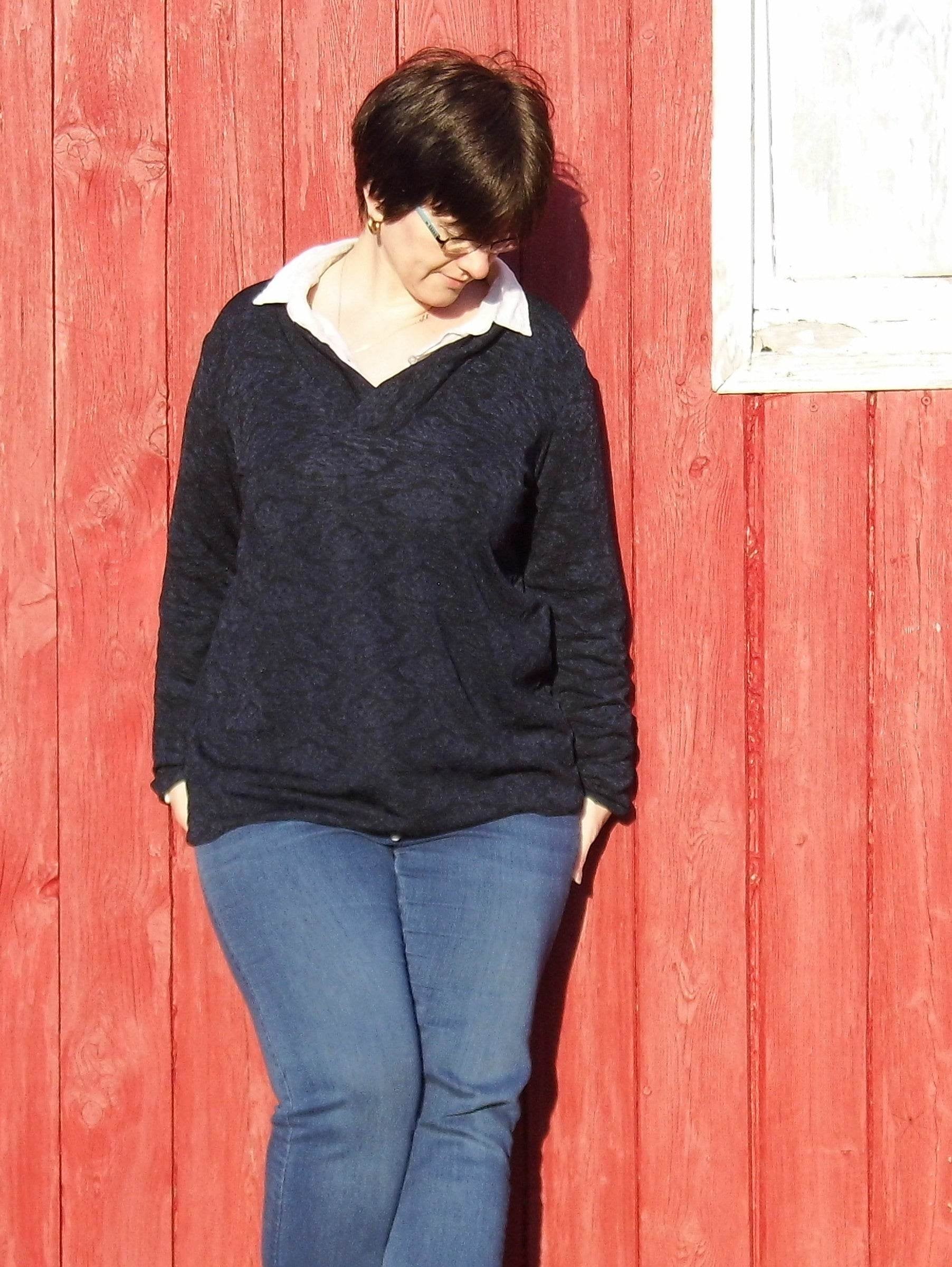 Basic-Pulli 'V-NECK' Schnittmuster+Nähanleitung Gr. 44 - 58 | BU 103-141 : - Sewando