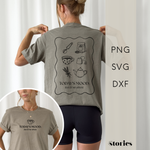 Plotterdatei „Tea & No Stress“ mit Tee-Illustrationen und Schriftzug „today’s mood: tea & no stress“