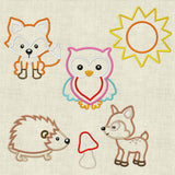 Stickdatei Waldtiere Applikation Set 204 13x18 - Sewando