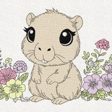 Stickdatei Capybara mit Blumen Set 2517 - Sewando