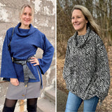 Schnittmuster Pullover HAZEL | weite Ärmel, Rollkragen, Seitenschlitze | Gr. 34-48 (PDF)