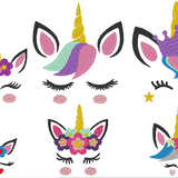 Stickdatei - Einhorn Gesichter