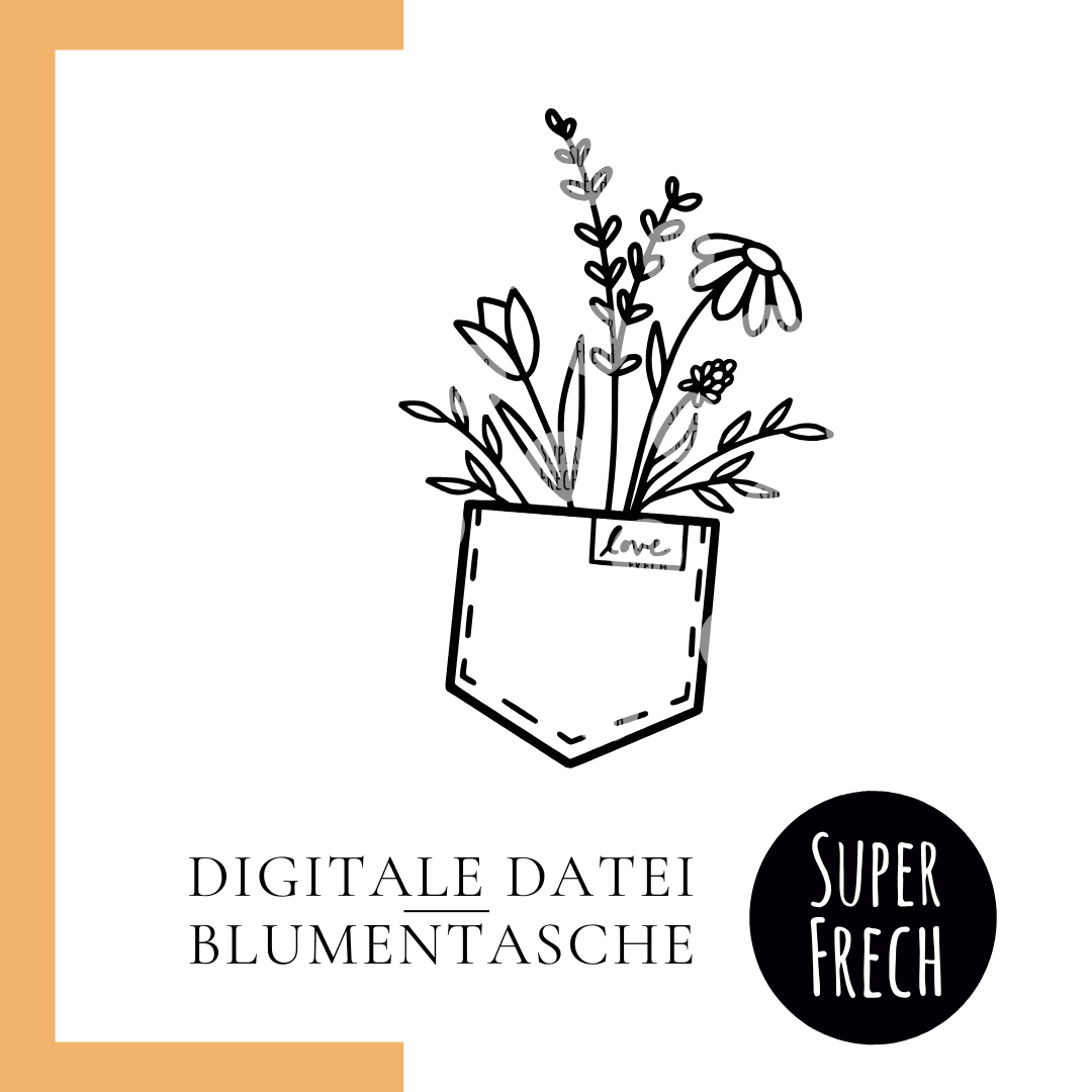 Plotterdatei - Blumen in Tasche - Sewando