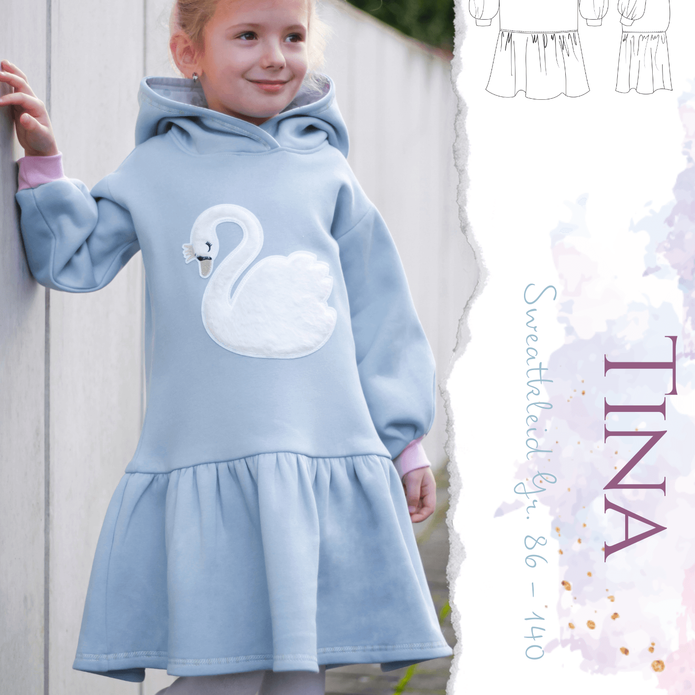 Schnittmuster Sweatkleid Tina Gr. 86-140 - Sewando