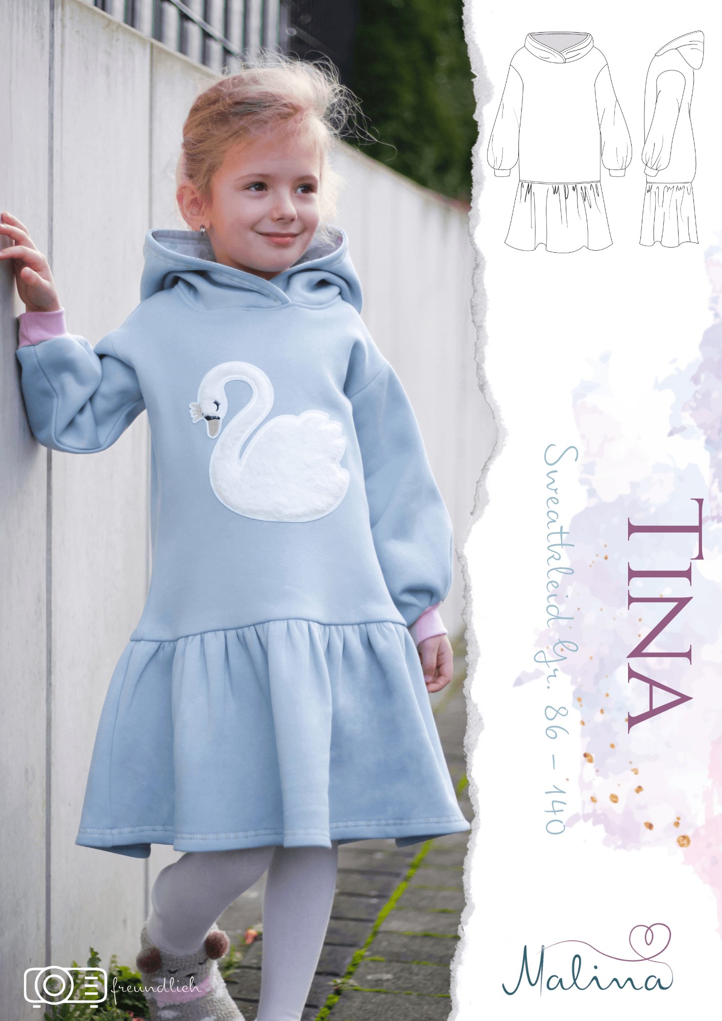 Schnittmuster Sweatkleid Tina Gr. 86-140 - Sewando