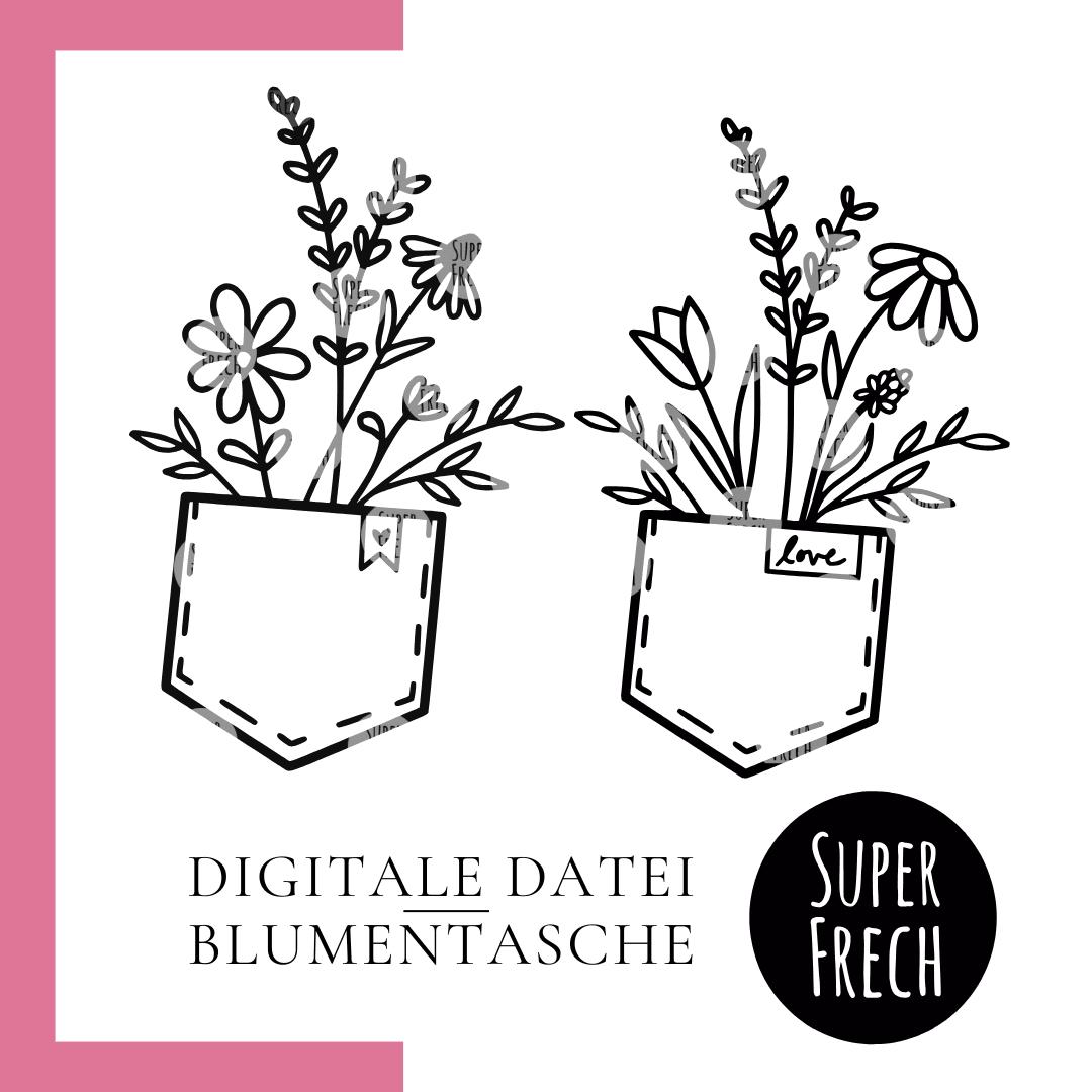 Plotterdatei - Bundle Blumen in Tasche - Sewando