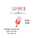 Stickdatei Summer Vibes 2 10x10 13x18 Applikation Sommer Schrift sticken Sommerzeit