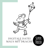 Plotterdatei - Maus mit Drache - Sewando