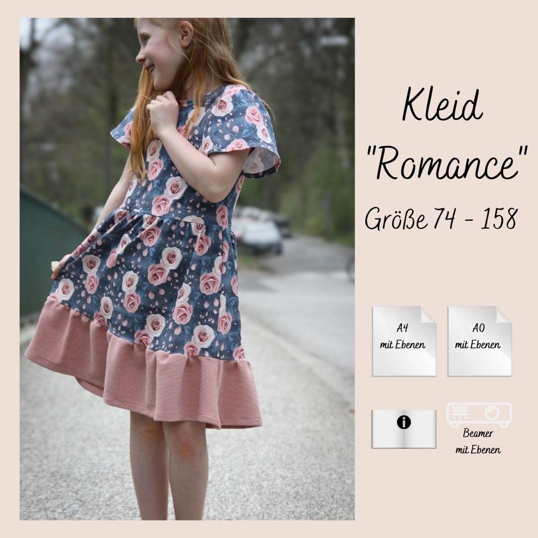 Schnittmuster Kleid Romance Größe 74 – 158 - Sewando