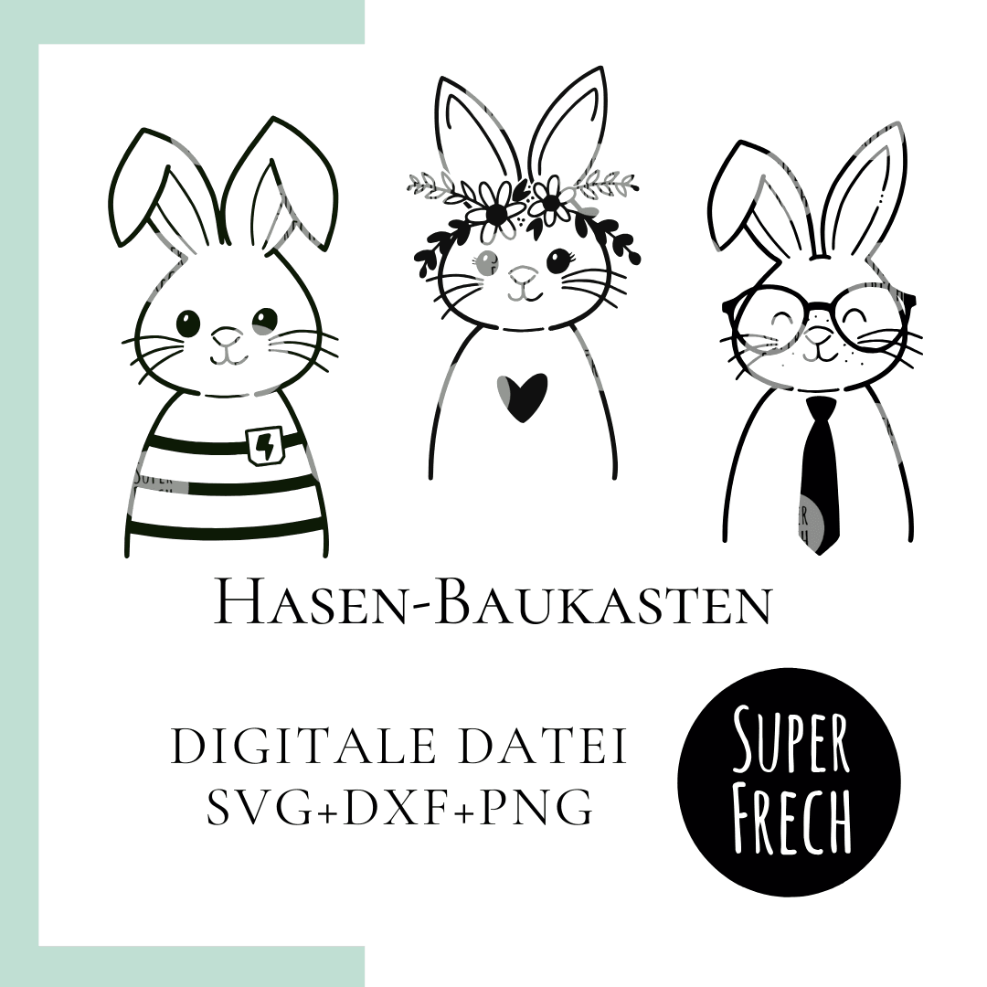 Plotterdatei - Hasen-Baukasten - Sewando