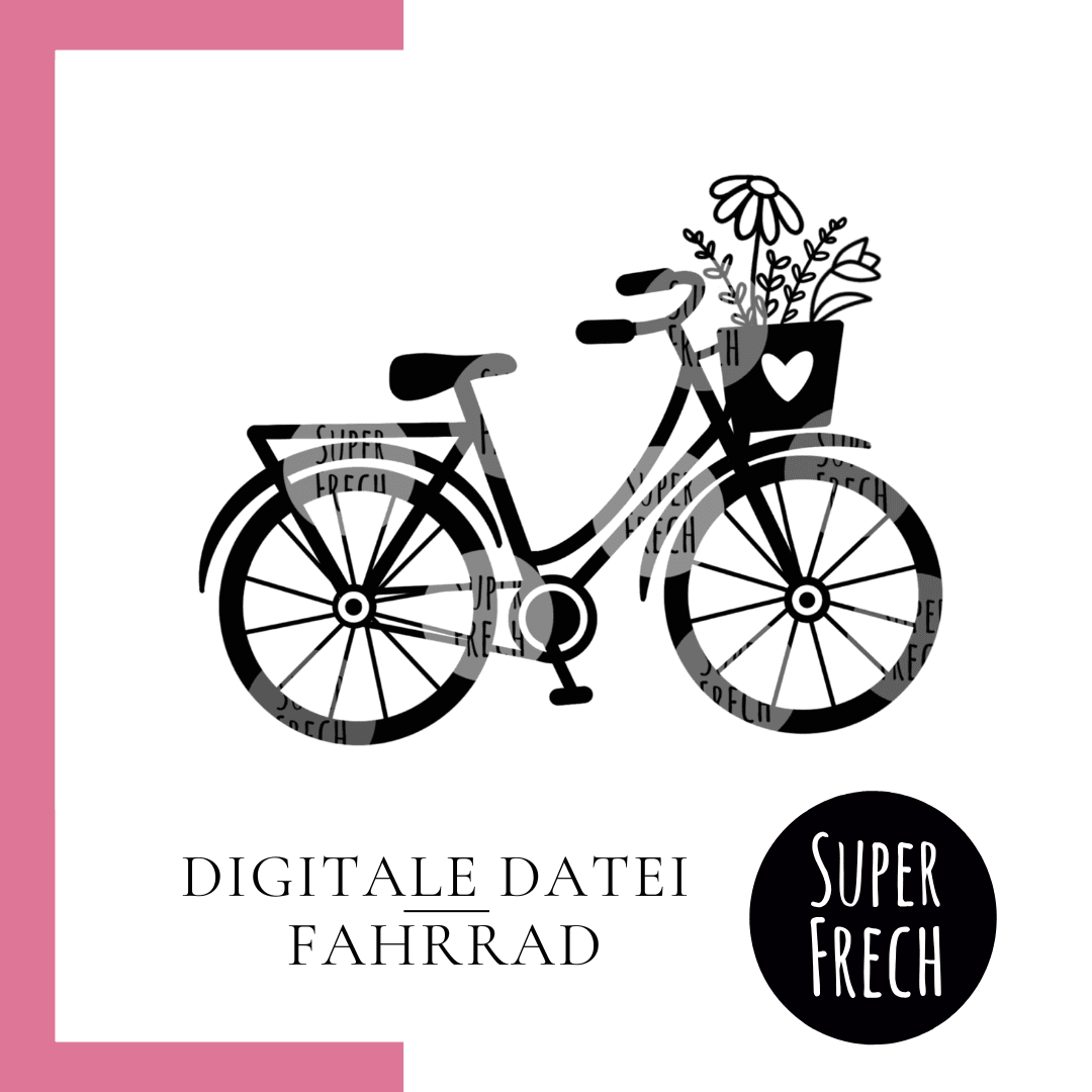 Plotterdatei - Fahrrad mit Blumenkorb - Sewando