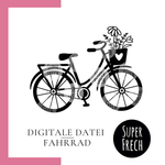 Plotterdatei - Fahrrad mit Blumenkorb - Sewando