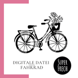 Plotterdatei - Fahrrad mit Blumenkorb - Sewando