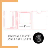 Laserdatei - Bilderrahmen Polaroid Stil mit Herz - Sewando