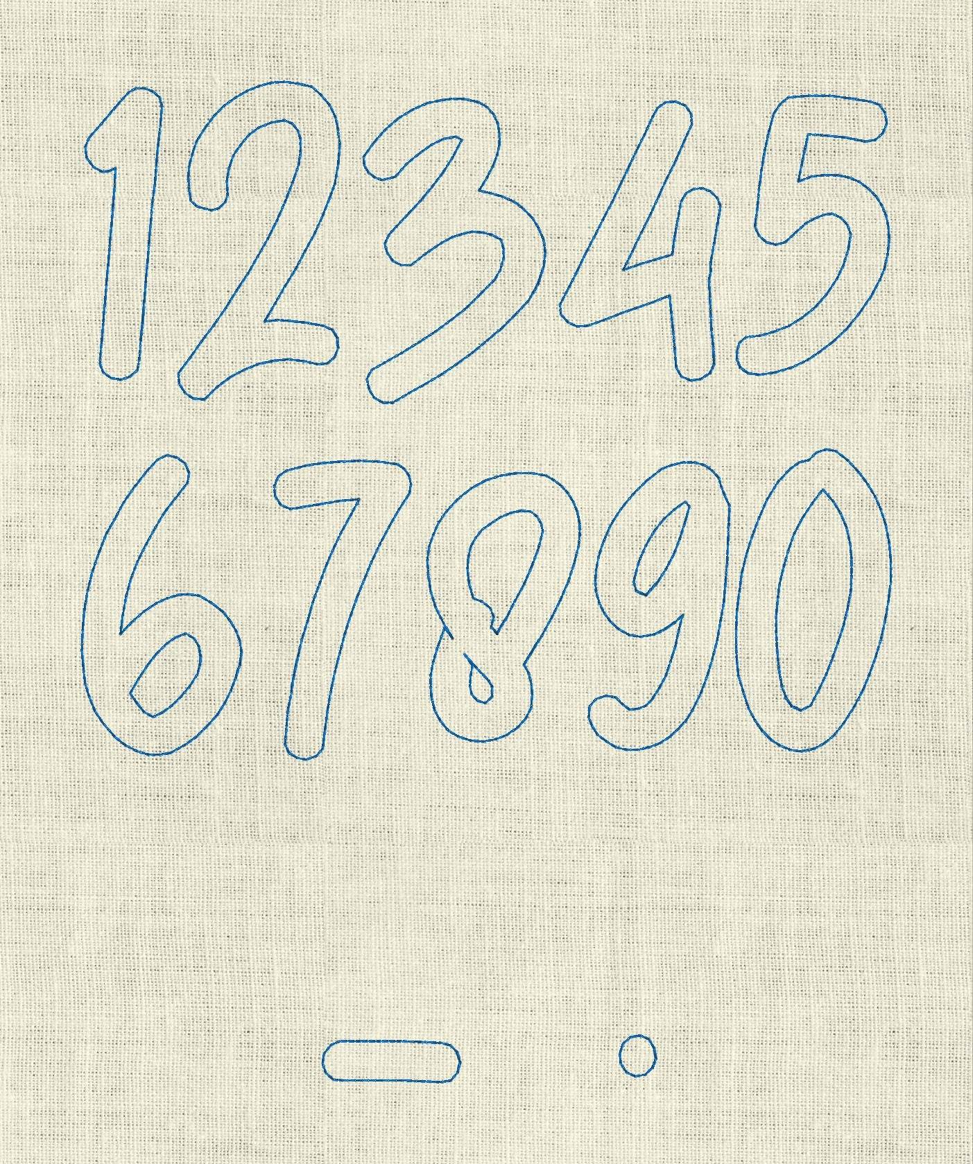 Stickdatei Schrift ca. 65mm Set 955 Doodle, Applikation - Sewando