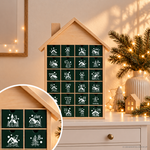 24 skandinavische Winterdorf-Häuschen als Adventskalender Plotterdatei SVG zum Selbermachen für Adventskalender aus Holz, Stoff und Papier.