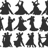 Stickdatei  - Tänzer klassisch Tanzpaar tanzen Tanz Dancing Silhouette
