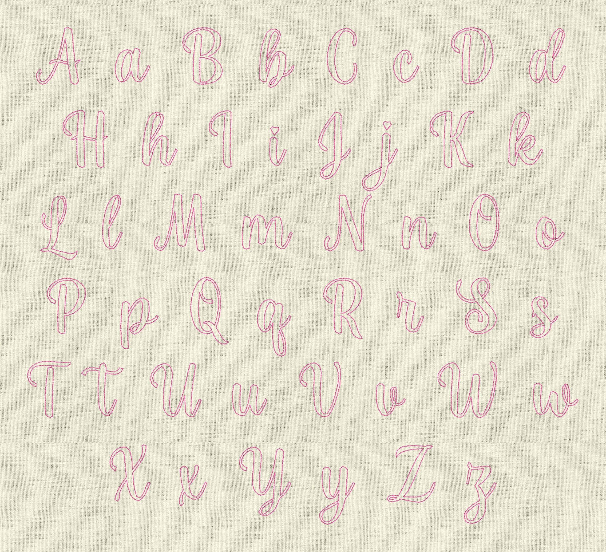 Stickdatei Schrift mit Herzen In Love 3 ca. 60mm Set 641 Doodle Applikation - Sewando