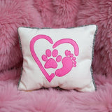 Stickdatei Pfote  Füße mit Herz Applikation Set 2623