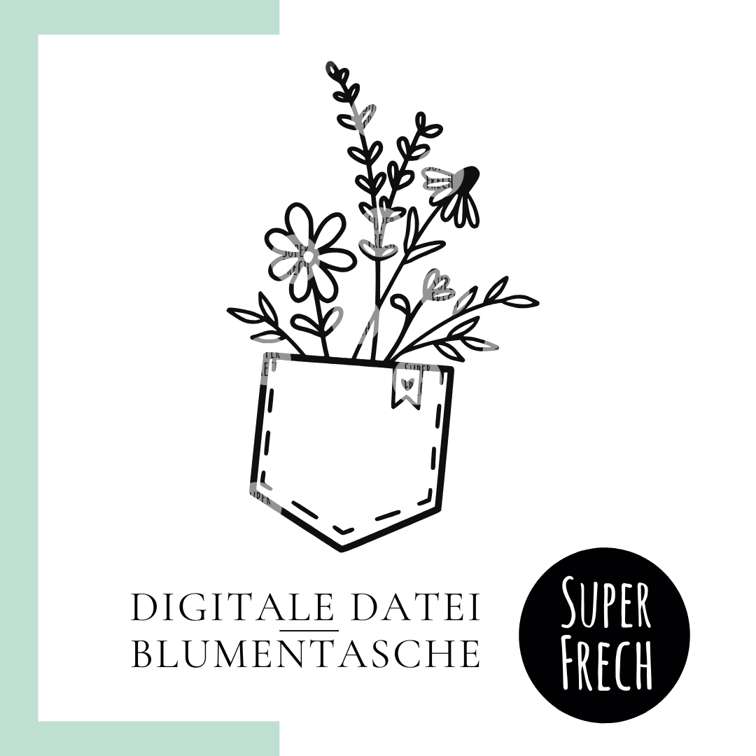 Plotterdatei - Wildblumen in Tasche - Sewando
