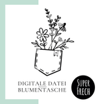 Plotterdatei - Wildblumen in Tasche - Sewando